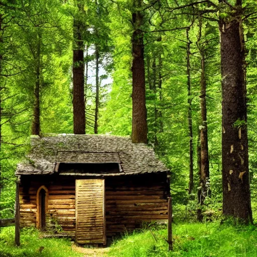 Image similar to in deep forest in france antic cabin farytale story