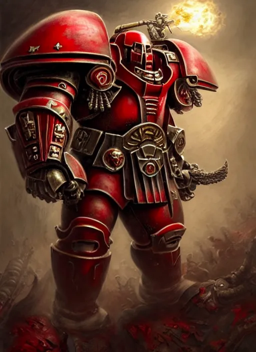 Image similar to blood angels captain with a giant warhammer, extremly detailed digital painting, warhammer 4 0 k, strong rim light!!!!!, raymond swanland, tomasz alen kopera, unreal engine 5, intricate, exquisite lighting, highly detailed, cinematic lighting, art, octane render, very coherent, cinematic, 8 k, trending on artstation