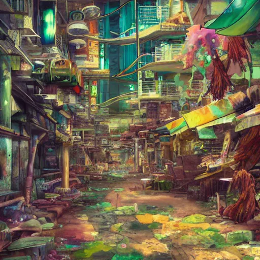 painted anime background of an underwater slums | Stable Diffusion ...