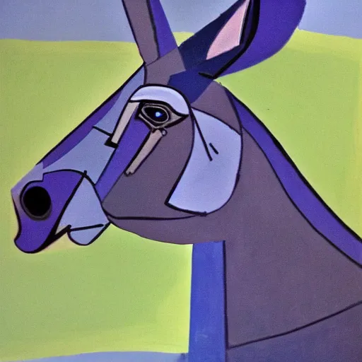 Prompt: donkey painted by Picasso.