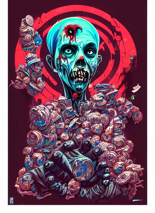 Prompt: zombie full body hiphop streetwear drip, tristan eaton, victo ngai, artgerm, rhads, ross draws