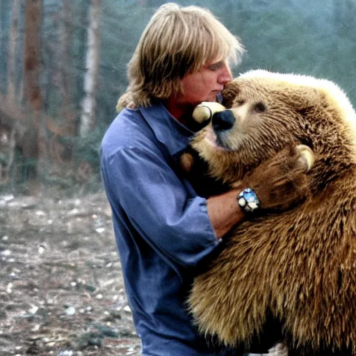 Prompt: timothy treadwell being eaten by a bear