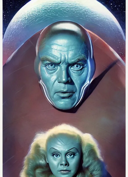 Image similar to portrait of Metaluna Mutant from This Island Earth (1955), highly detailed, centered, solid color background, digital painting, artstation, concept art, smooth, sharp focus, illustration, Basil Gogos, Joseph Christian Leyendecker, Les Edwards, Ed Repka, WLOP, Artgerm