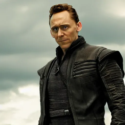Image similar to film still of Tom Hiddleston as Nick Fury in Avengers