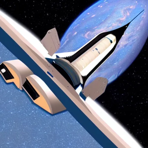 Prompt: intergalactic travel in a space shuttle in 2 0 5 0