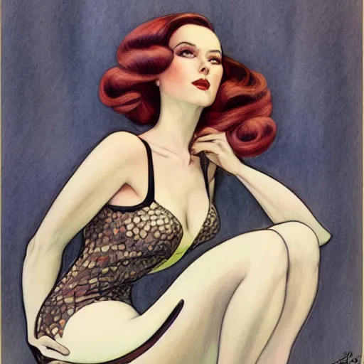 Image similar to a streamline moderne portrait in the style of anna dittmann and donato giancola and charles dana gibson.