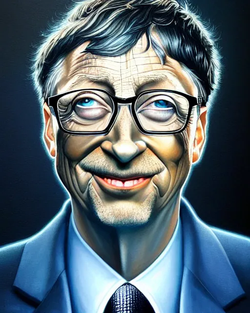 Prompt: detailed portrait of bill gates cheese grater!! by tomasz alen kopera and peter mohrbacher and johanna martine! and margaret keane! coherent luminescent