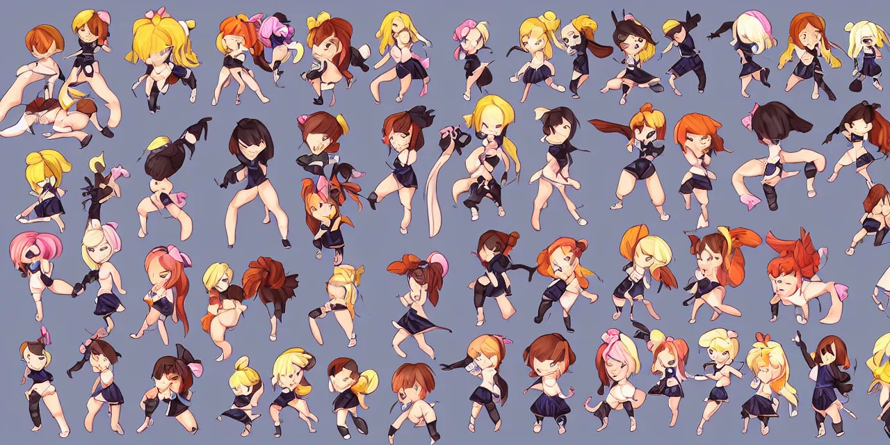 Draw anime sprite or pixel art for your game or visual novel by  Halfstaratelier