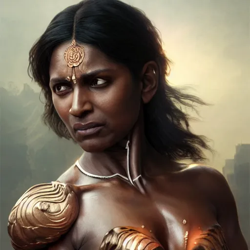 Prompt: black muscular bloodied indian middle aged woman doing push ups, ultra realistic, concept art, intricate details, highly detailed, photorealistic, octane render, 8 k, unreal engine. art by artgerm and greg rutkowski and alphonse mucha