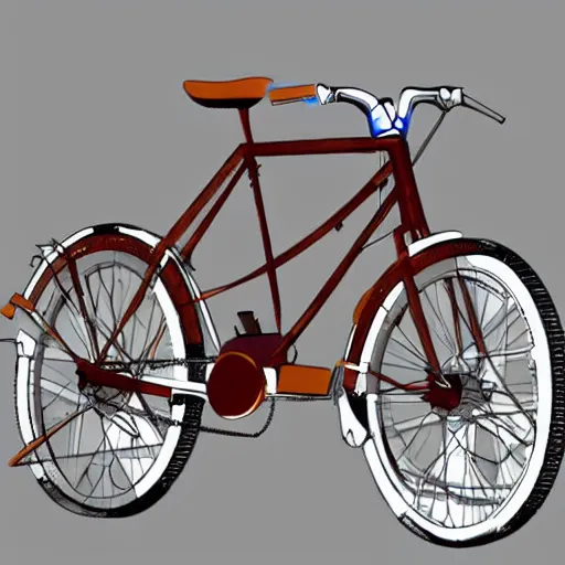 Prompt: cargo bicycle, concept art, artstation