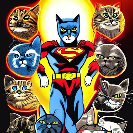 Prompt: a cat in the style of DC Comics