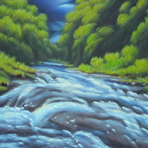 Image similar to shohsa river, detailed oil painting