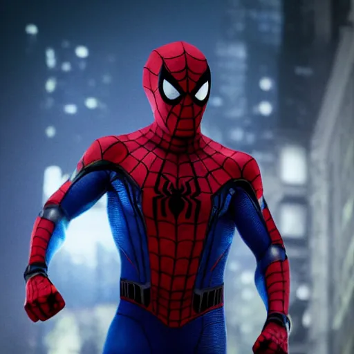 Prompt: ryan reynolds in a reverse coloured spider - man suit, cinematic, volumetric lighting, f 8 aperture, cinematic eastman 5 3 8 4 film, photorealistic