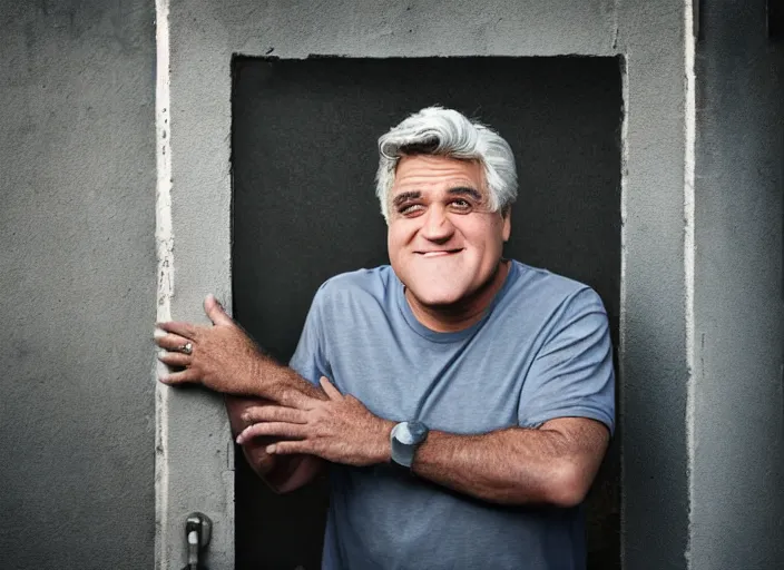 Image similar to photo still of jay leno!!!!!!!! at age 4 6 years old 4 6 years of age!!!!!!!! dirty and homeless, 8 k, 8 5 mm f 1. 8, studio lighting, rim light, right side key light