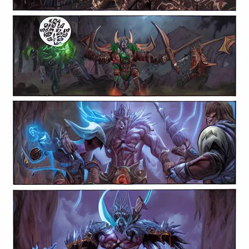 Prompt: world of warcraft the comic book