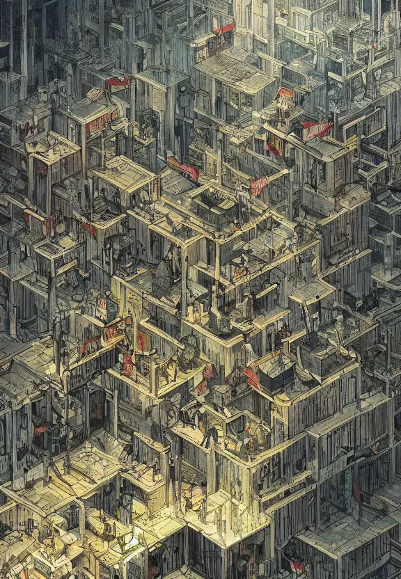 Prompt: [Underground city with checkered!! flags, brutalism! and little mushrooms. Propaganda!!! poster!!!!!, intricate, elegant, highly detailed, digital painting, artstation, concept art, matte, sharp focus, illustration, art by Enki Bilal and Moebius]