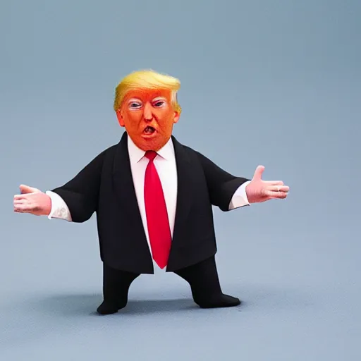 Prompt: donald trump as a carot, claymation