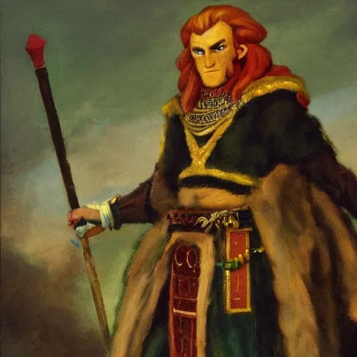 Prompt: “a Orest Kiprensky painting of Ganondorf as the King of England”