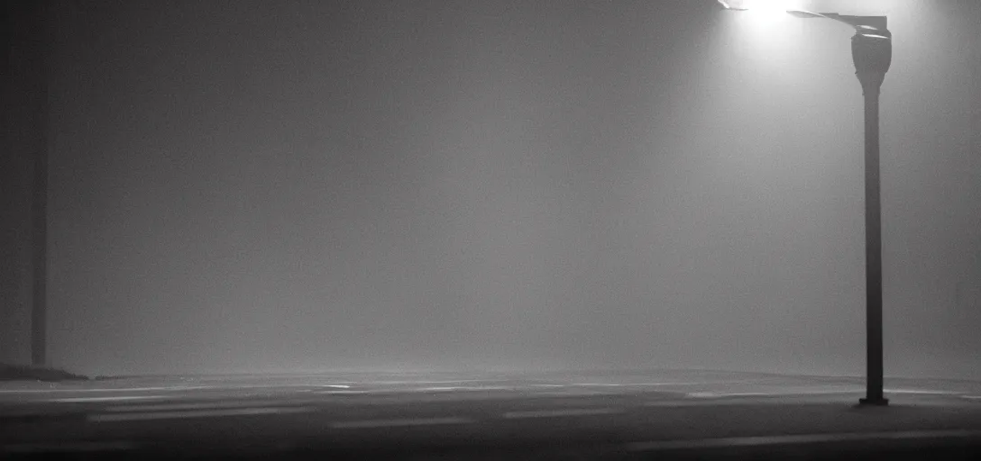 Image similar to a lonely duck under a street light, fog, still from a movie by bong joon - ho