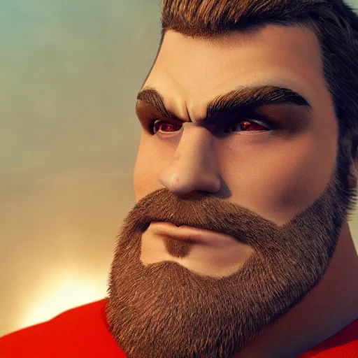 Image similar to neckbeard superhero, 8 k, high definition, extremely detailed, photo - realistic