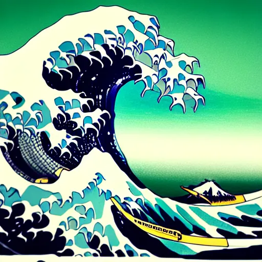 Image similar to photography of a real life hokusai wave