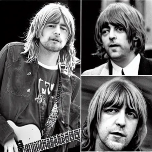 Prompt: what if kurt cobain was in the beatles