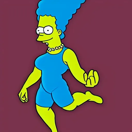 Image similar to marge simpson morped into a hulk