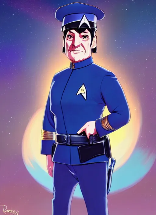Prompt: cute star trek officer tommy cooper, natural lighting, path traced, highly detailed, high quality, digital painting, by don bluth and ross tran and studio ghibli and alphonse mucha, artgerm