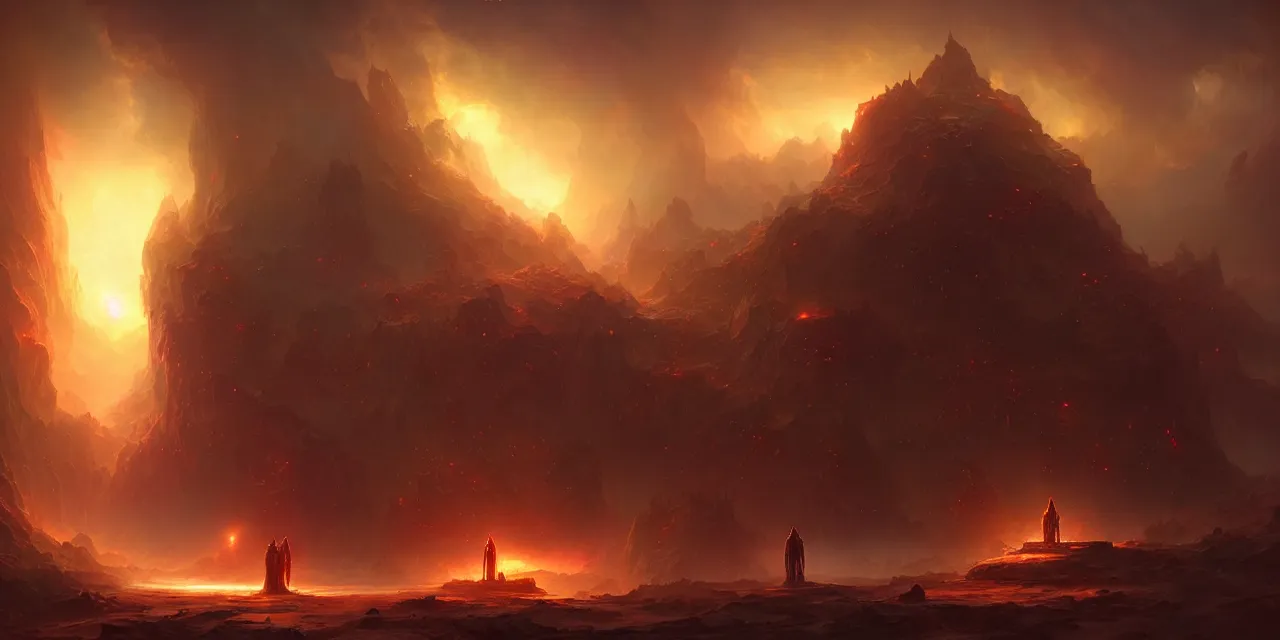 Prompt: the end of eternity, atmospheric lighting, intricate, volumetric lighting, beautiful, sharp focus, ultra detailed, in the art style of marc simonetti, bowater charlie and brom gerald, astrophotography