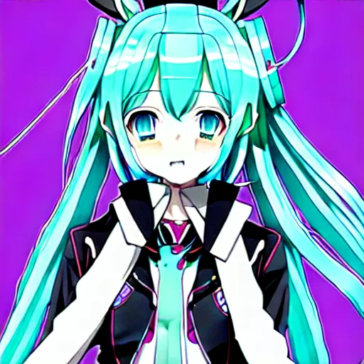 Image similar to hatsune miku v 4 in full growth, anime art, by ixima