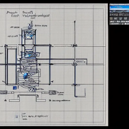 Prompt: schematic diagram of an antigravity device, blueprint, highly detailed