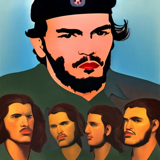 Image similar to Che Guevara speaks to the crowd by Raphael, Hopper, and Rene Magritte. detailed, romantic, enchanting, trending on artstation.