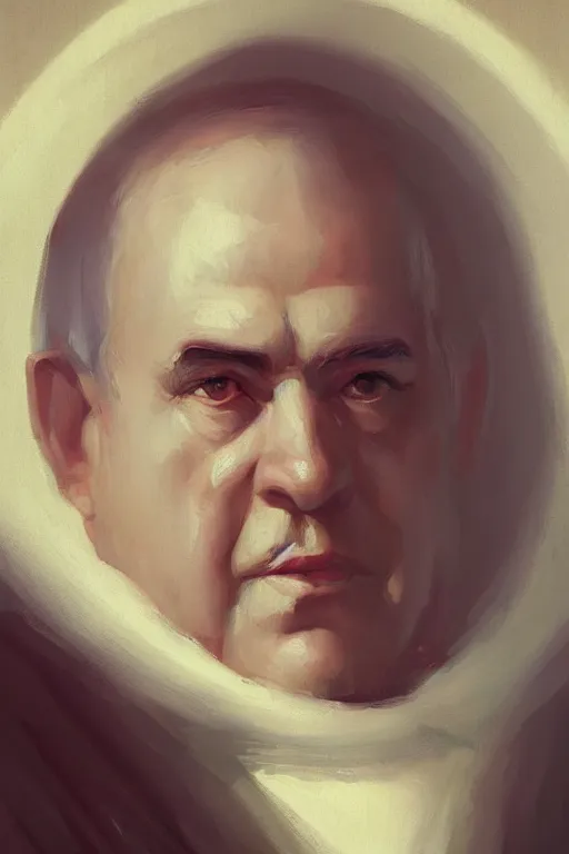 Prompt: thomas aquinas by Greg Rutkowski, painting, portrait, D&D, trending on artstation