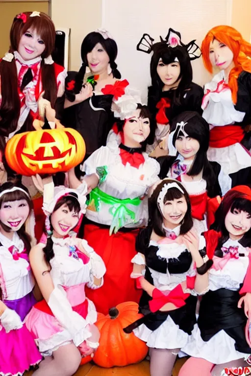 Image similar to Japanese maid cafe, Halloween, cosplay