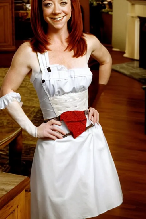 Image similar to alyson hannigan as maid