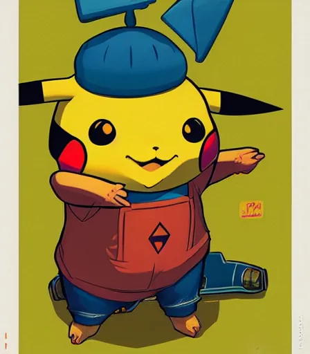 Image similar to Fat Pikachu by James Jean and dan mumford and strongstufftom