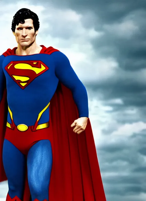 Image similar to film still of Todd Howard as Superman in Superman, 4k