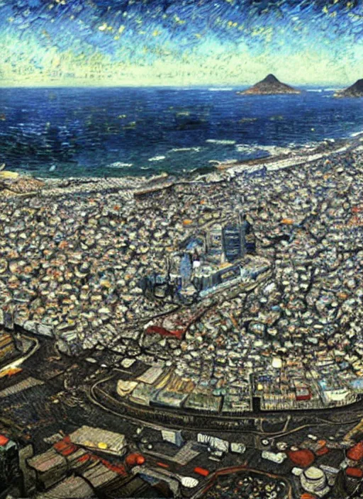 Image similar to hyper realistic cape town city,. painted by vincent van gogh and chiara bautista and norman rockwell and greg rutkowski weta studio, and lucasfilm