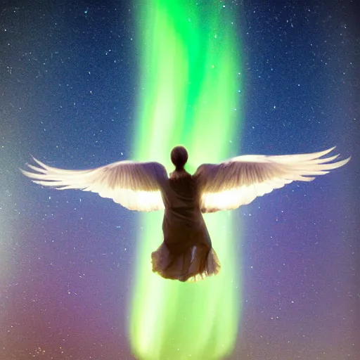 Image similar to dove!!!!!!!!, wings, flying, ascending, earth, aurora, photography, space, atmosphere, atmospheric, epic