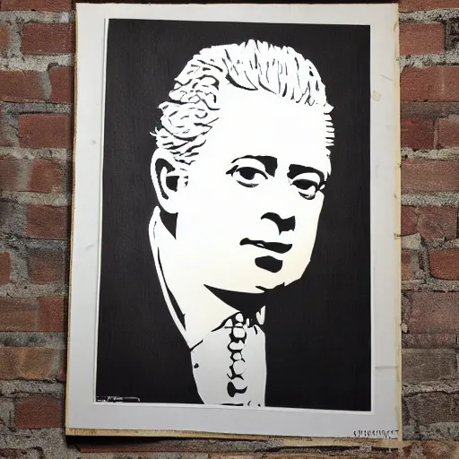 Image similar to individual king george iii silk screen portrait banksy style