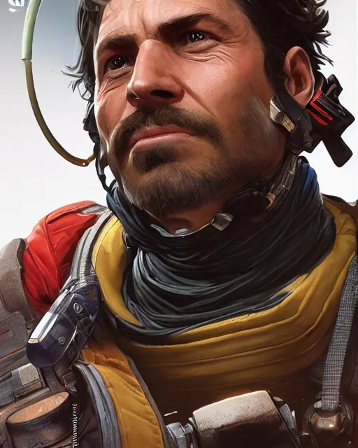 Prompt: John Krazinski as an Apex Legends character digital illustration portrait design by, Mark Brooks and Brad Kunkle detailed, gorgeous lighting, wide angle action dynamic portrait