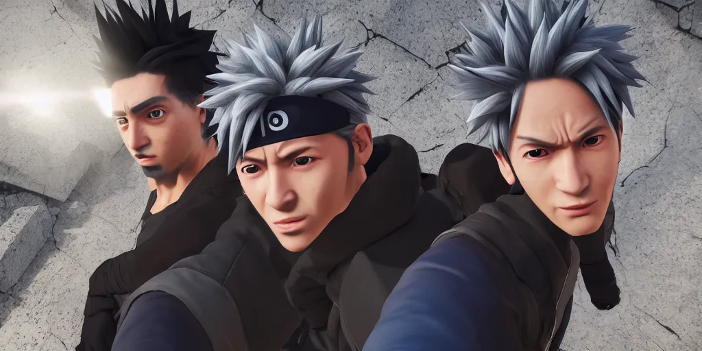 Prompt: my selfie with kakashi hatake, unreal 5, hyperrealistic, realistic, photorealistic, dynamic lighting, highly detailed, cinematic landscape, studio landscape, studio lighting