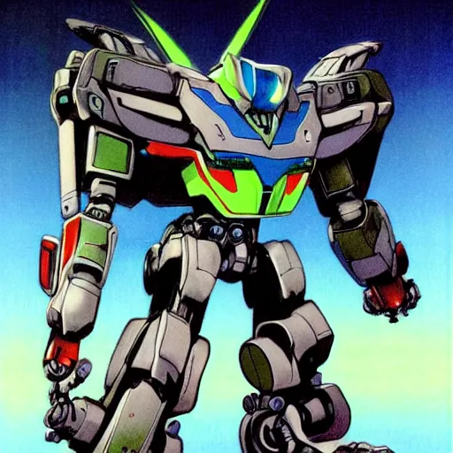 Prompt: simple concept art of an amazingly designed voltron robot. an award winning yoshitaka amano poster. a masterpiece by james gurney. deep color.