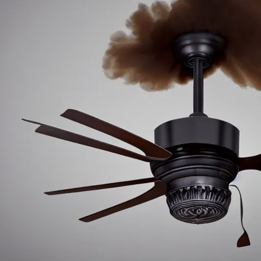 Image similar to a ceiling fan spinning on fire