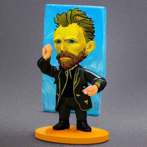 Image similar to vincent van gogh stop motion vinyl action figure, plastic, toy, butcher billy style