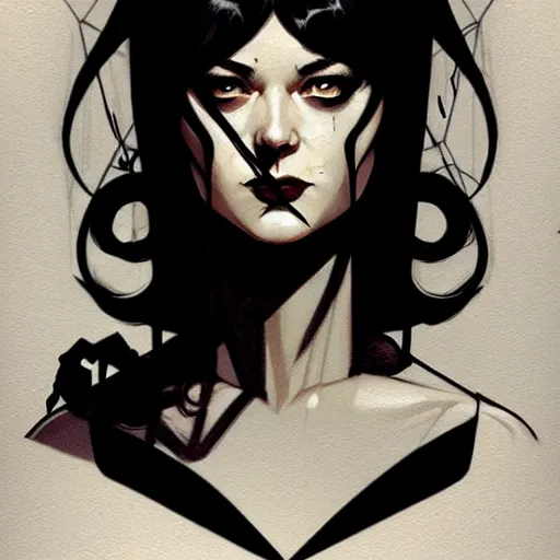 Image similar to rafael albuquerque comic art, peter mohrbacher, phil noto, artgerm, pretty mary elizabeth winstead witch, black dress, symmetrical eyes, long blonde hair