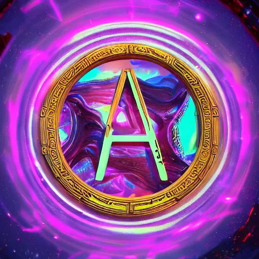 Image similar to a and w vaporwave logo, digital art, cosmic, 3 d high definition, trending on art station, photorealistic, high resolution, 8 k, octane, hyper detailed, insane details, intricate, elite, ornate, elegant trend, highly detailed and intricate, sharp focus, photography, unreal engine