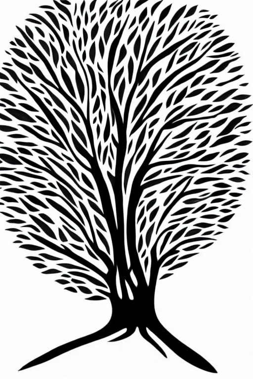 Image similar to minimalist watercolor art of a tree, illustration, vector art