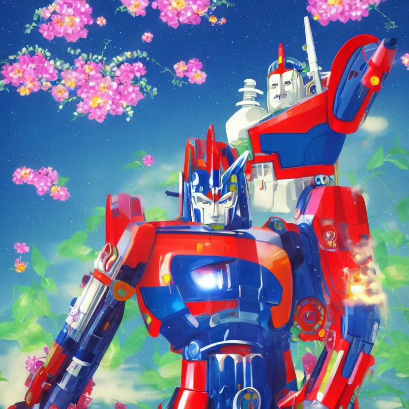 Image similar to Chiho Aoshima optimus prime, beautiful digital art