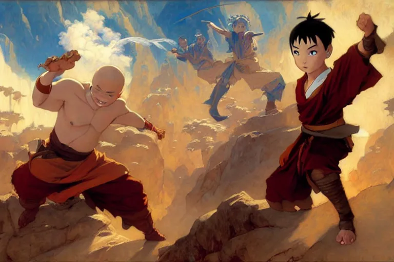 Prompt: the last airbender, atla, painting by gaston bussiere, craig mullins, j. c. leyendecker